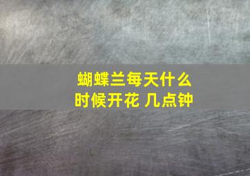 蝴蝶兰每天什么时候开花 几点钟